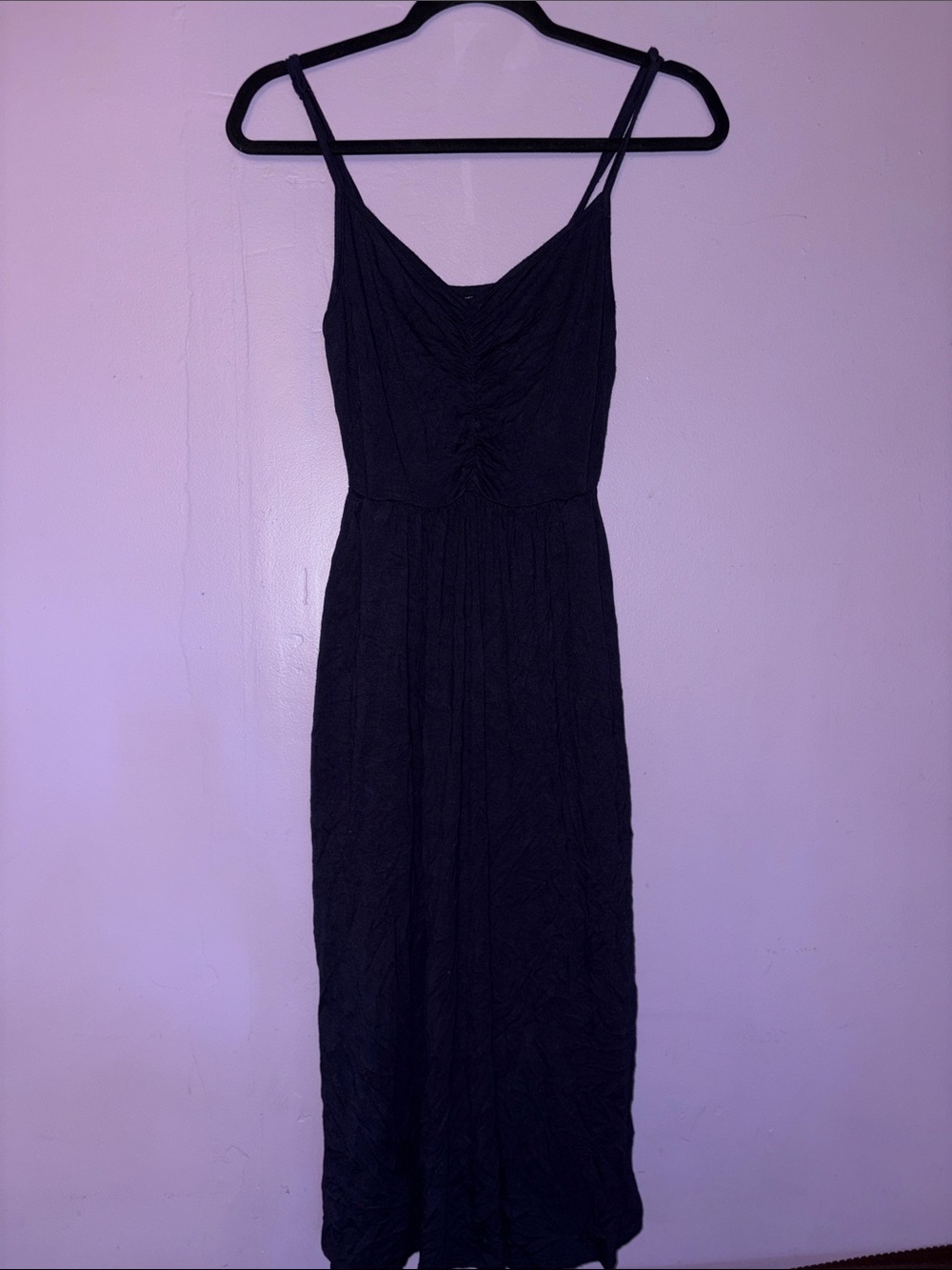 Sleek Dark BlueSpaghetti-Strap Maxi Dress